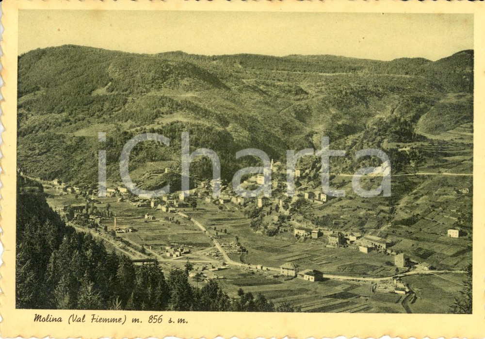 Cartolina originale da collezione 1941 MOLINA TN VAL DI FIEMME Veduta panoramica dell abitato Cartolina FG NV 1