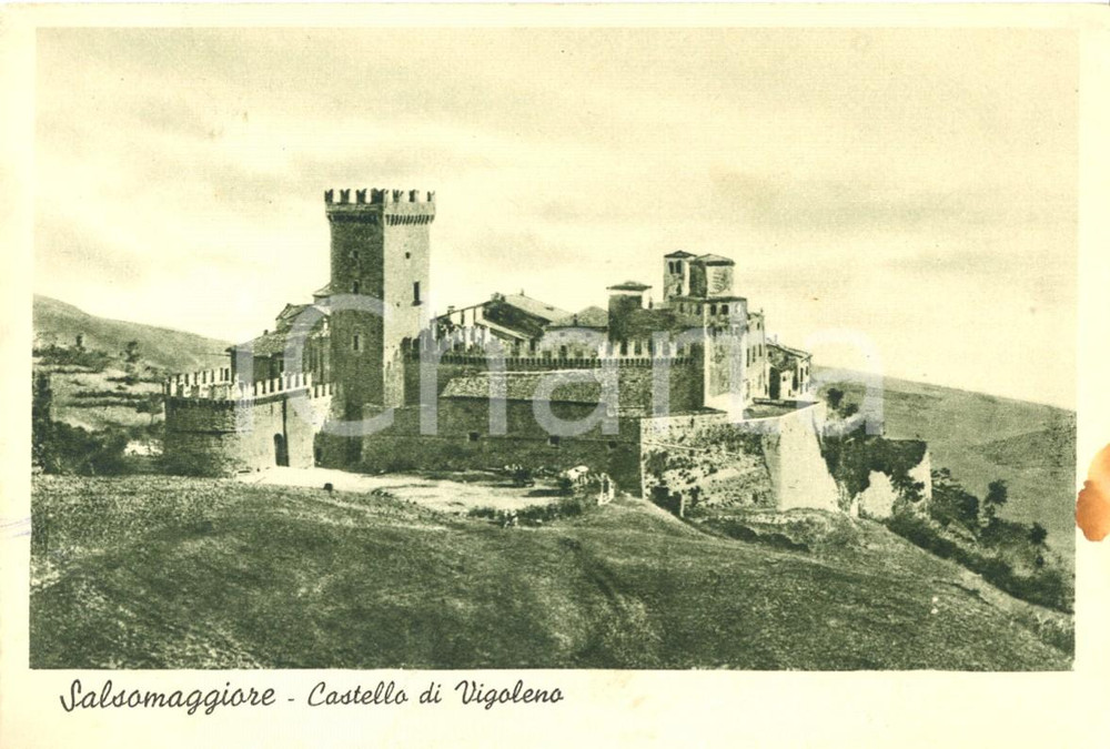 Cartolina originale da collezione 1940 ca SALSOMAGGIORE TERME PR Il castello di VIGOLENO Cartolina FG NV 1