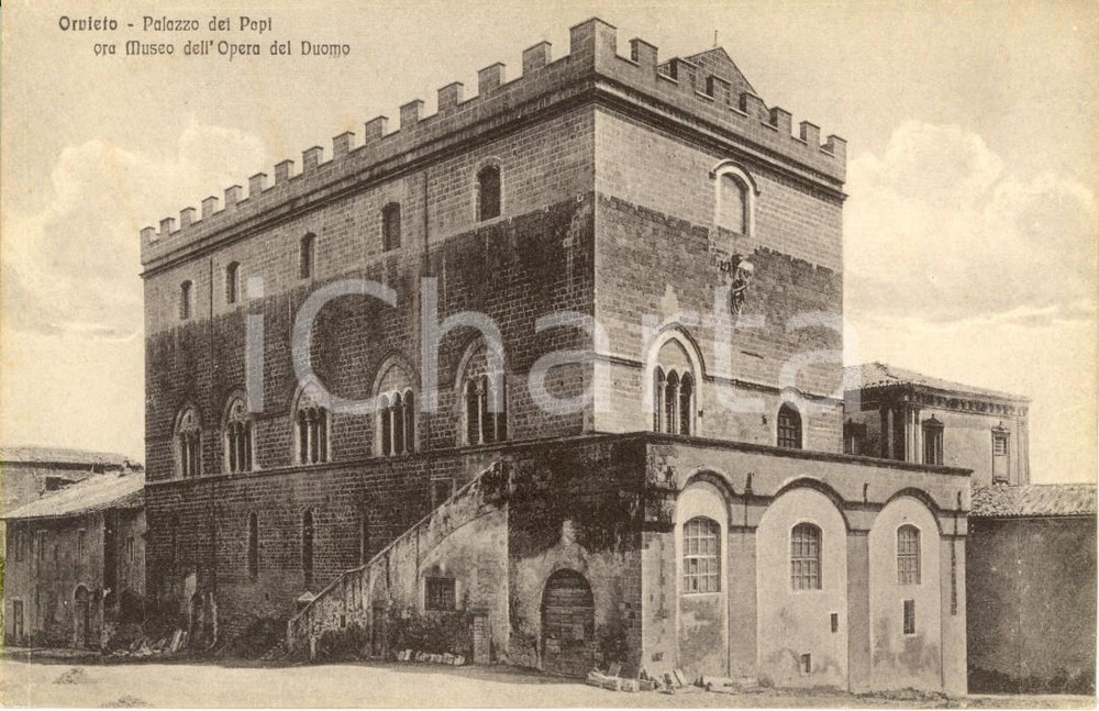 Cartolina originale da collezione 1920 ca ORVIETO TR Il palazzo dei PAPI sede Museo dell Opera del DUOMO FP NV 1