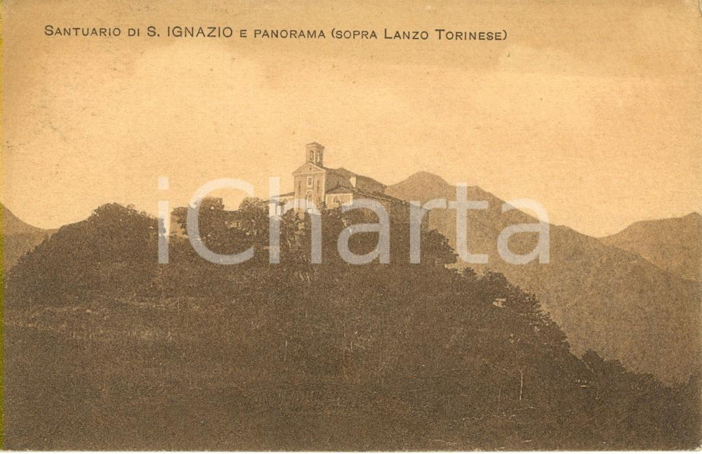 Cartolina originale da collezione 1938 LANZO TORINESE TO Veduta del Santuario di SANT IGNAZIO Cartolina FP VG 1