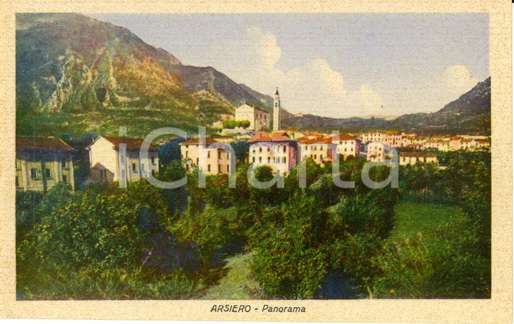 Cartolina originale da collezione 1930 ca ARSIERO VI VAL D ASTICO Panorama dell abitato Cartolina postale FP NV 1