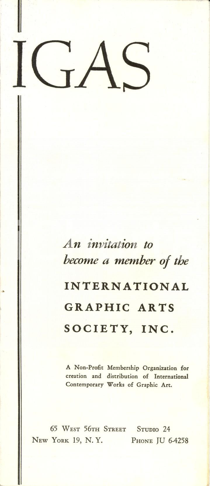 Libro, pubblicazione d epoca 1960 ca NEW YORK USA Become a member of INTERNATIONAL GRAPHIC ARTS SOCIETY 1