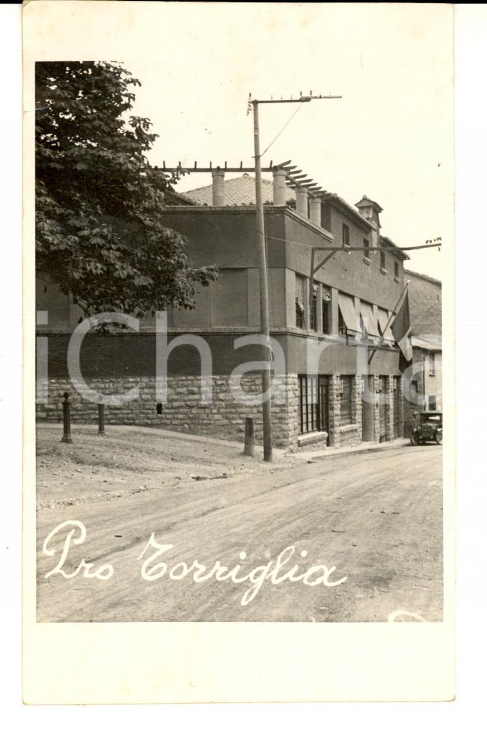 Fotografia d epoca originale 1940 ca TORRIGLIA GE Veduta con sede attuale Ente Parco dell ANTOLA Foto FP 1