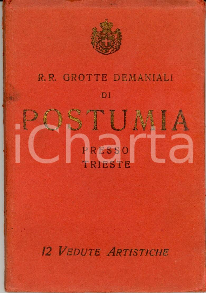 Materiale pubblicitario d’epoca 1930 ca POSTUMIA SLOVENIA Le Regie Grotte demaniali 12 vedute artistiche 1