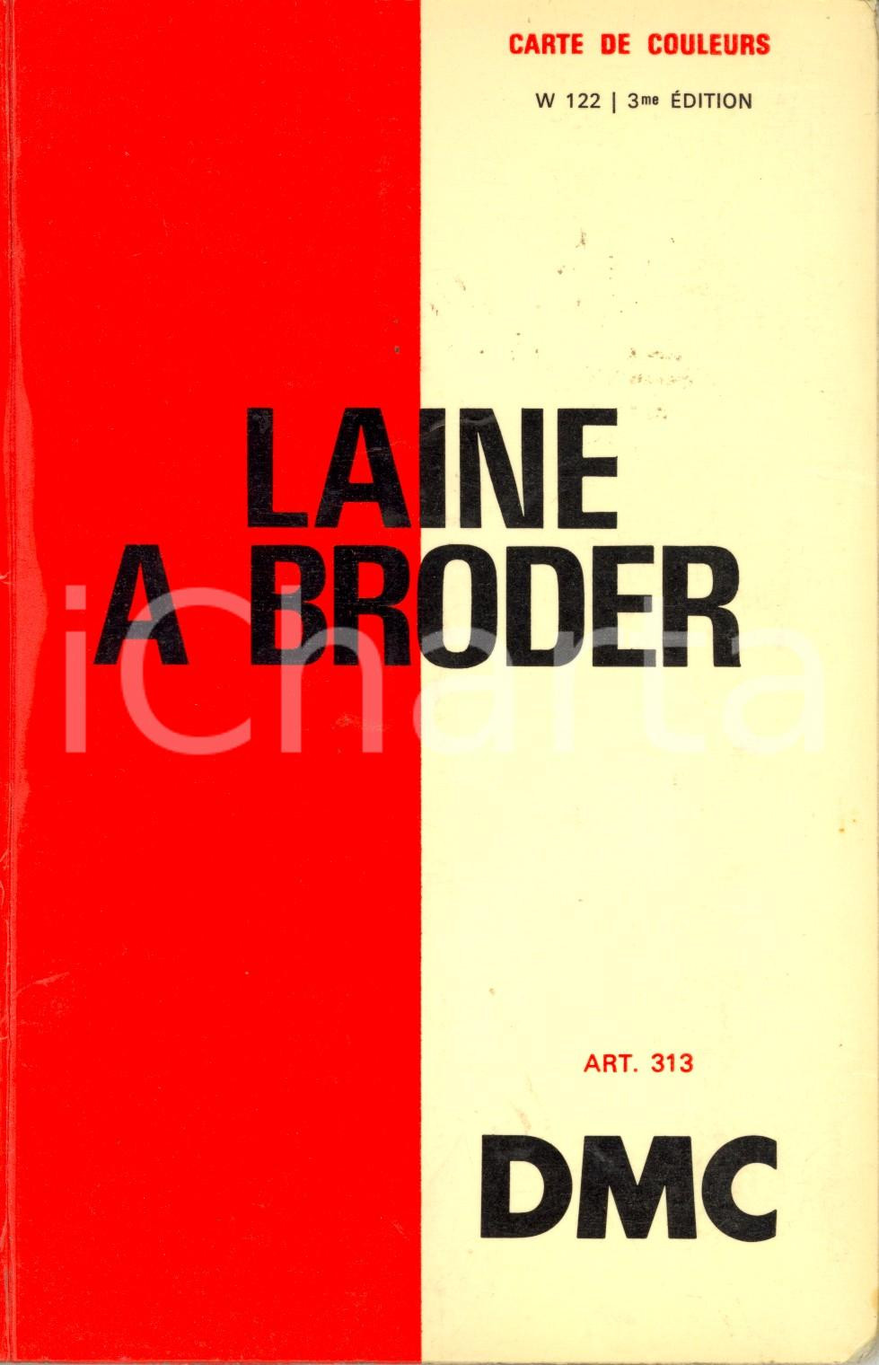 Materiale pubblicitario d’epoca 1955 ca MOULHOUSE F DMC Laine a border Campioni di colore articolo 313 1