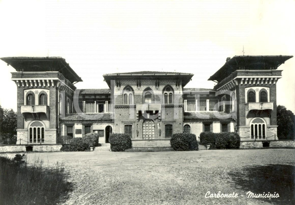 Cartolina originale da collezione 1964 CARBONATE CO La facciata del municipio Cartolina postale FG VG 1