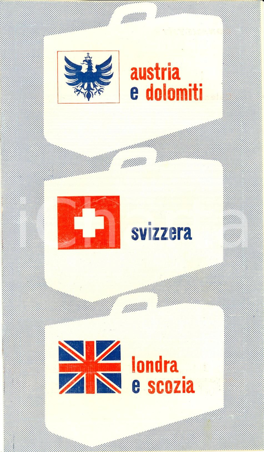 Materiale pubblicitario d’epoca 1953 MILANO Agenzia GLOBETROTTER Viaggi AUSTRIA, SVIZZERA, LONDRA e SCOZIA 1