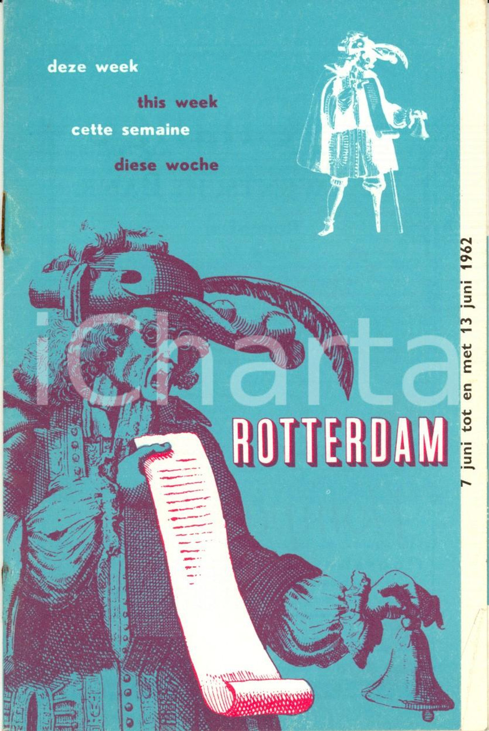 Materiale pubblicitario d’epoca 1962 ROTTERDAM NL Guida settimanale eventi 713 giugno Opuscolo con mappa 1