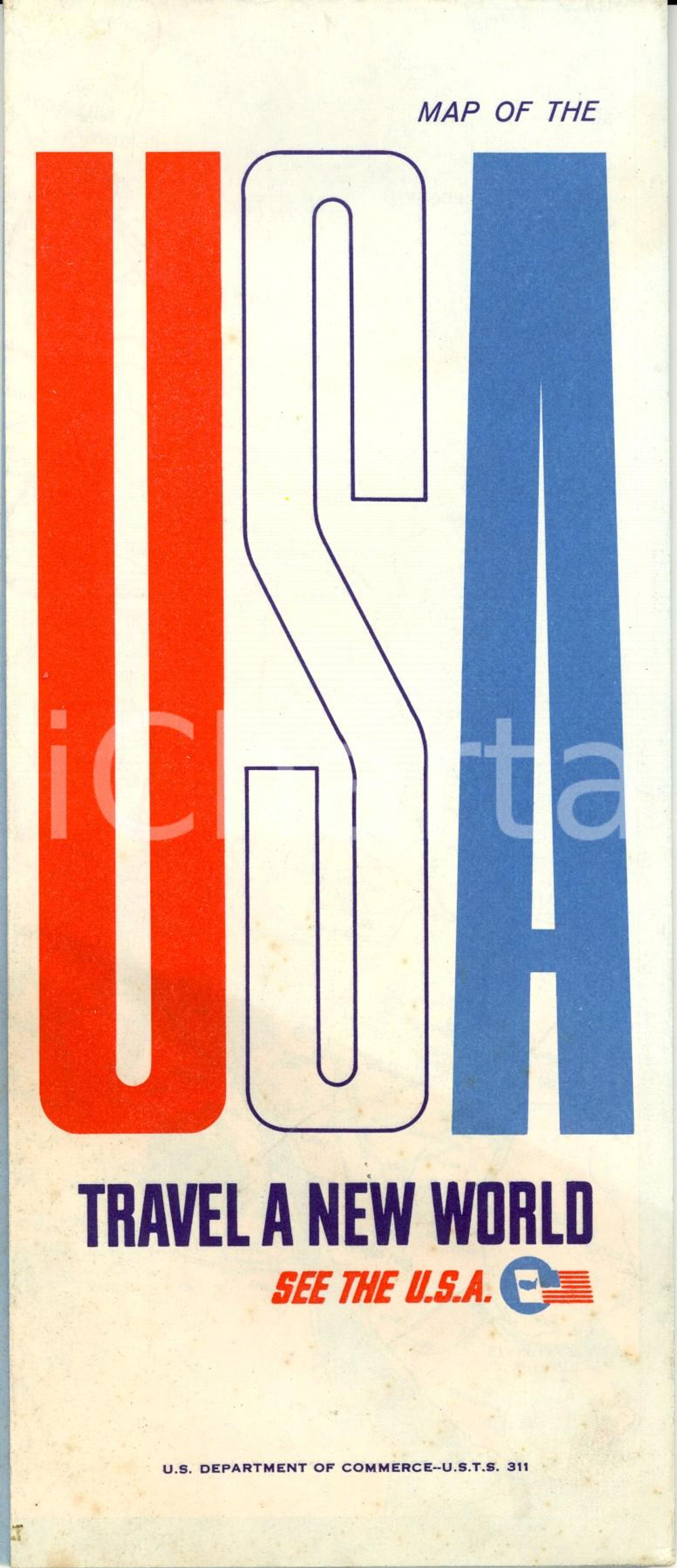 Mappa, planimetria storica 1967 WASHINGTON USA Travel a new world Mappa U.S. DEPARTMENT OF COMMERCE 1