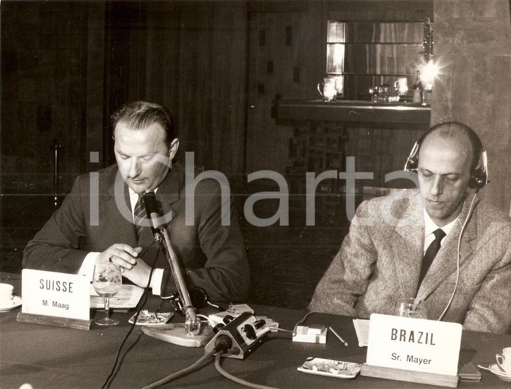 Fotografia d epoca originale 1962 MILANO Congresso Internazionale CARBION Mr. MAAG e Mr. MAYER Foto 1