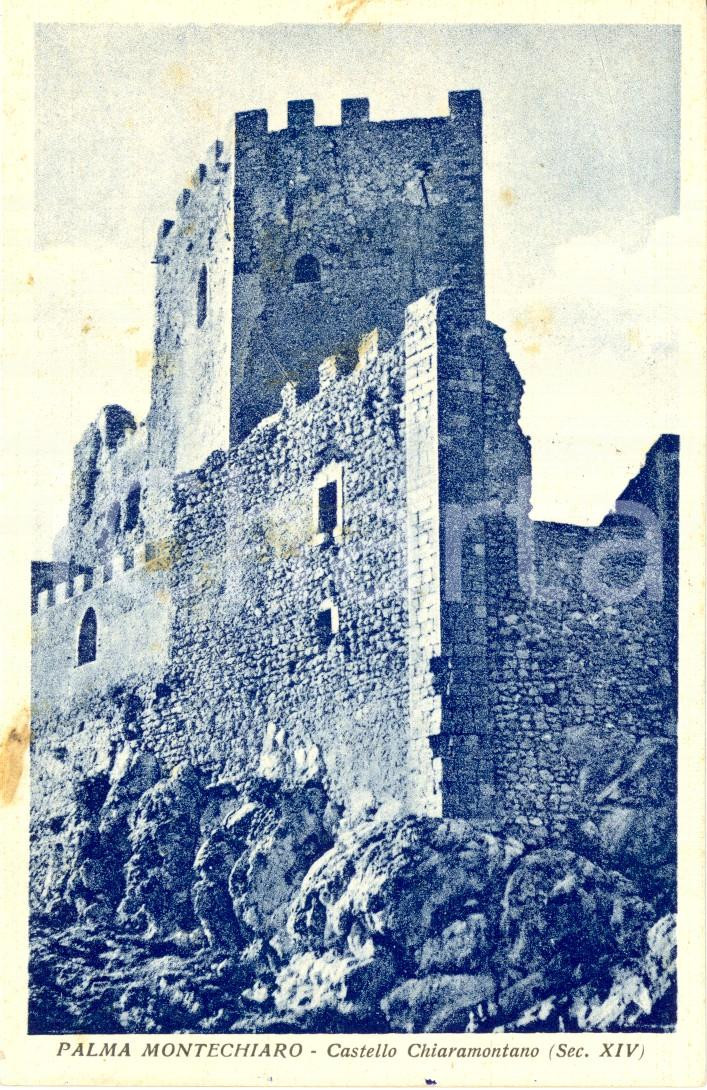 Cartolina originale da collezione 1930 ca PALMA MONTECHIARO AG Torre del Castello CHIARAMONTANO Cartolina FP VG 1