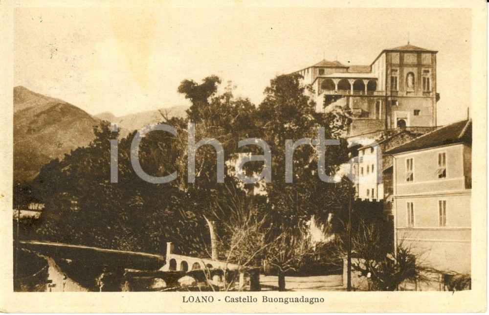 Cartolina originale da collezione 1939 LOANO SV Veduta del Castello BUONGUADAGNO Cartolina postale FP VG 1