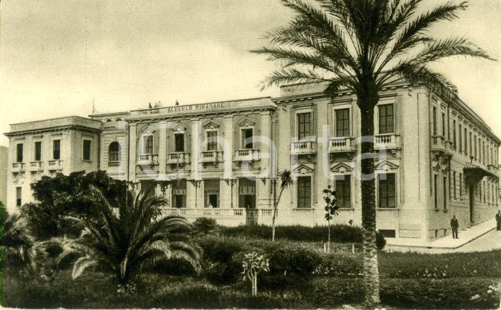 Cartolina originale da collezione 1930 ca REGGIO CALABRIA La facciata dell albergo MIRAMARECENTRALE ANIMATA FP 1