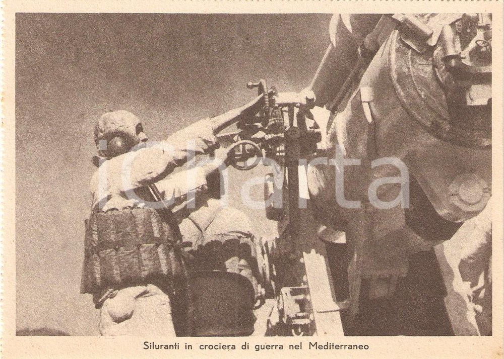 Cartolina originale da collezione 1940 ca WW2  MARINA MILITARE Siluranti in crociera di guerra nel MEDITERRANEO 1