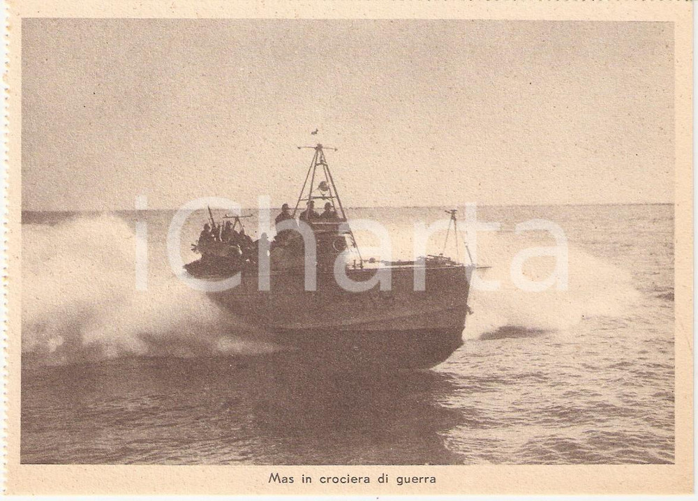 Cartolina originale da collezione 1940 ca WW2 Marina militare MAS in crociera di guerra Cartolina FG NV 1