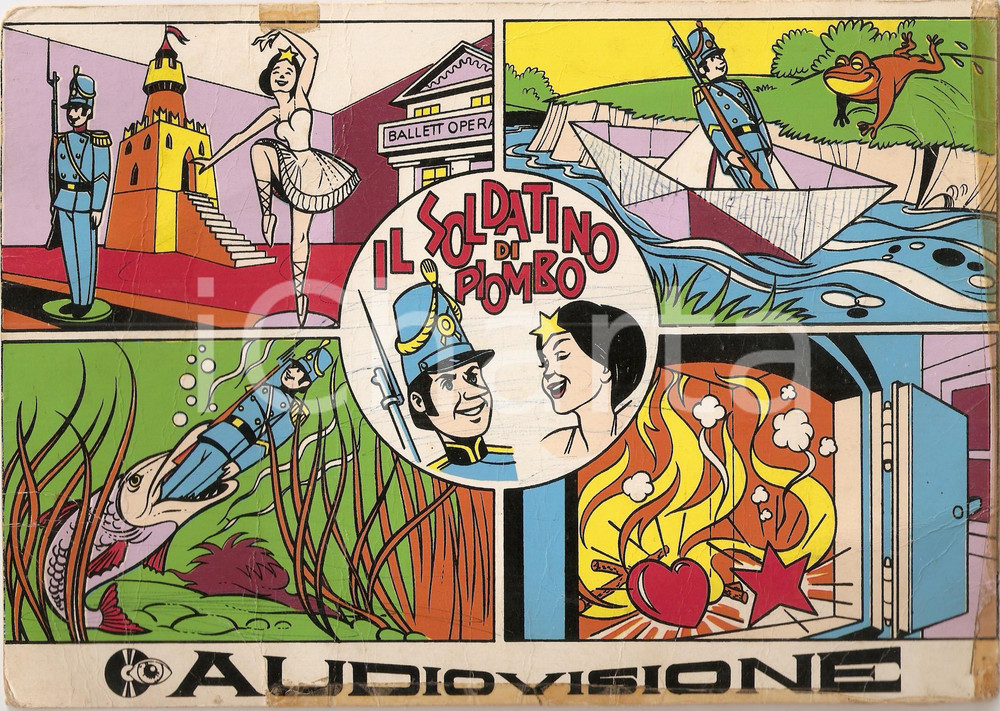 Oggetto da collezione cartaceo 1960 ca MILANO Ind Tecnica Italiana Disco AUDIOVISIONE Soldatino piombo 45 GIRI 1