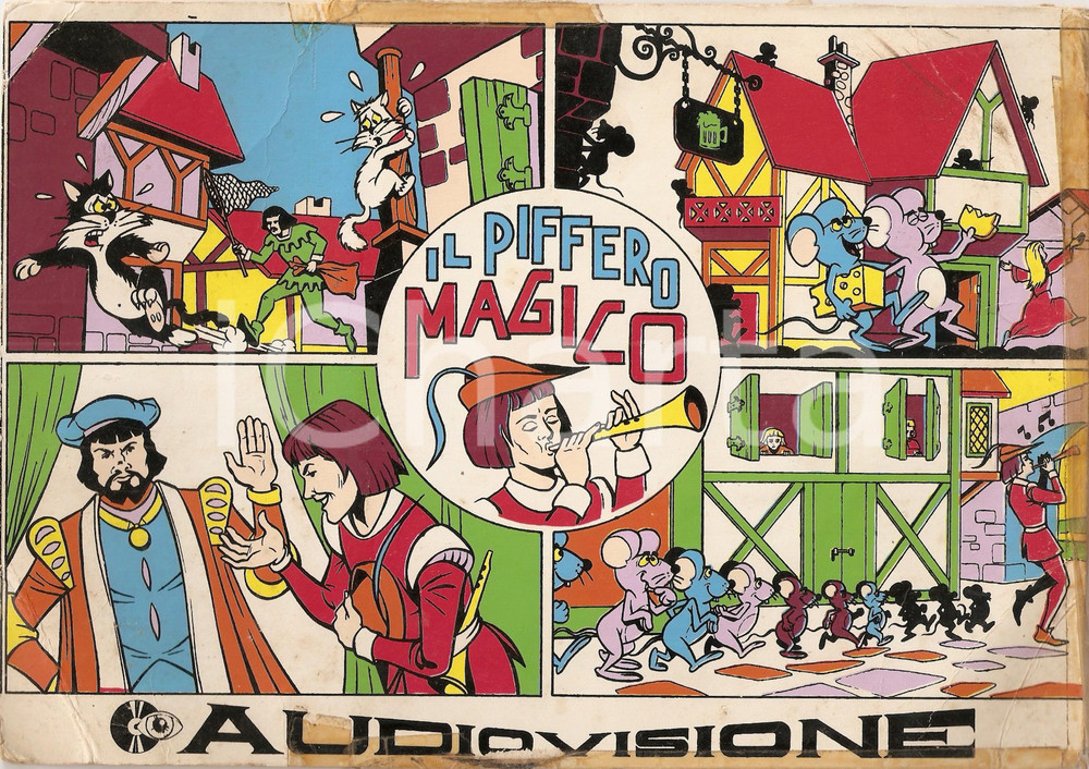 Oggetto da collezione cartaceo 1960 ca MILANO Ind. Tecnica Italiana Disco AUDIOVISIONE Piffero magico 45 GIRI 1