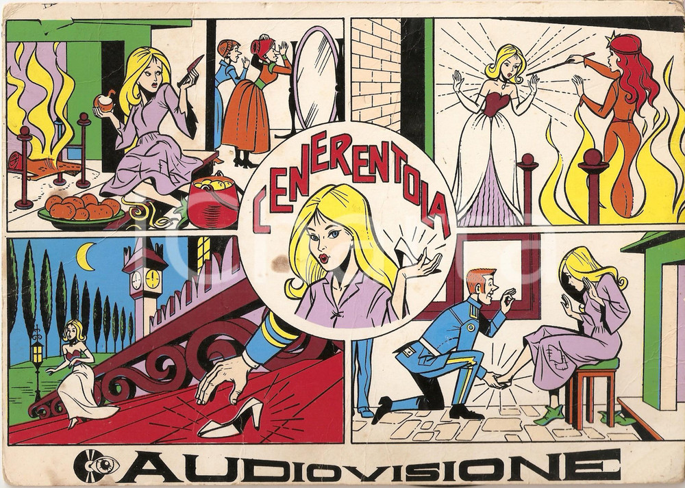 Oggetto da collezione cartaceo 1960 ca MILANO Ind. Tecnica Italiana Disco AUDIOVISIONE Cenerentola 45 GIRI 1