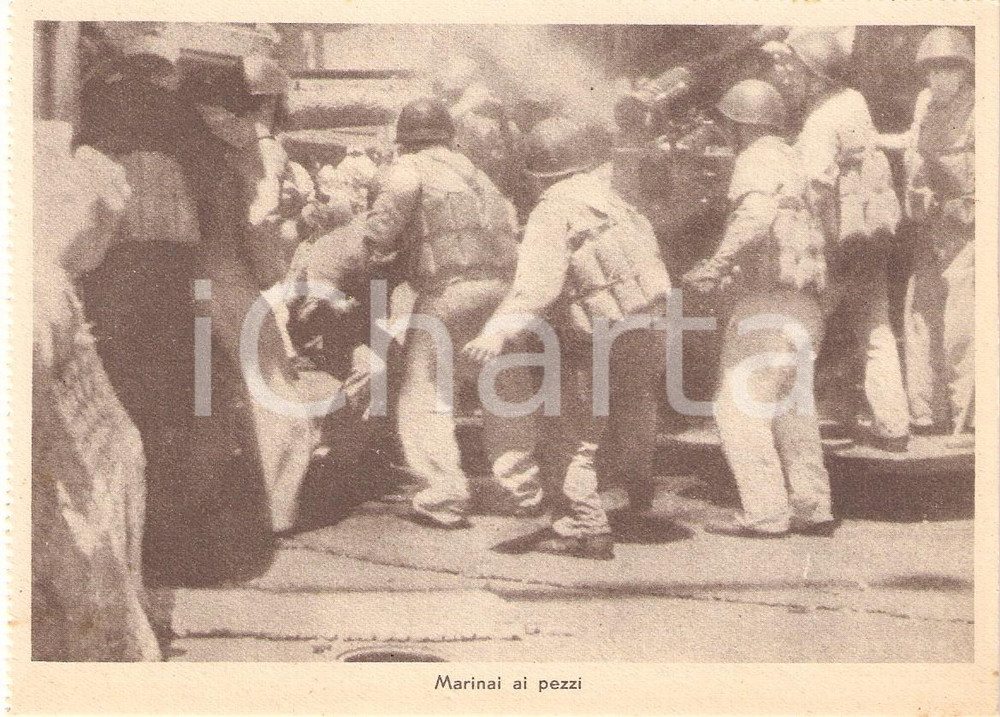 Cartolina originale da collezione 1940 ca WW2  MARINA MILITARE Marinai ai pezzi Cartolina 1