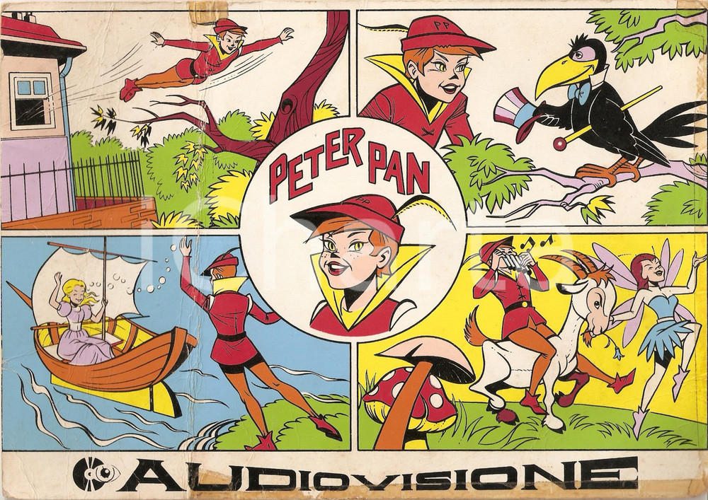 Oggetto da collezione cartaceo 1960 ca MILANO Industria Tecnica Italiana Disco AUDIOVISIONE Peter Pan 45 GIRI 1
