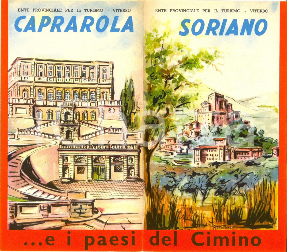 Materiale pubblicitario d’epoca 1965 ca CAPRAROLA, SORMANO e paesi del CIMINO Ente Provinciale Turismo VITERBO 1