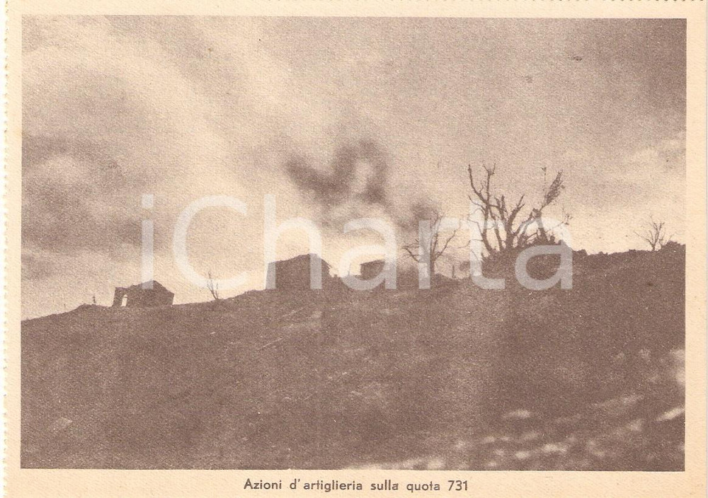 Cartolina originale da collezione 1940 ca WW2 Fronte grecoalbanese Azioni d artiglieria sulla QUOTA 731 Cartolina 1
