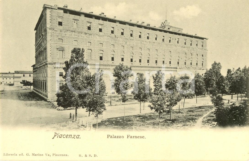 Cartolina originale da collezione 1900 ca PIACENZA Veduta esterna di Palazzo FARNESE Cartolina postale FP NV 1