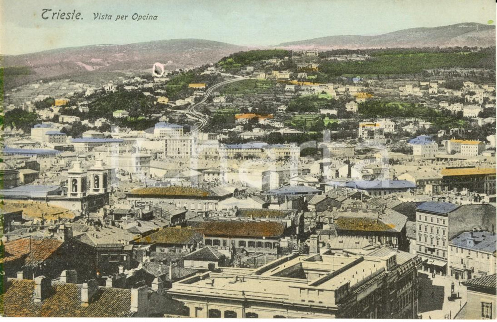 Cartolina originale da collezione 1910 ca TRIESTE Veduta della cittÃ  verso OPICINA Cartolina postale FP NV 1