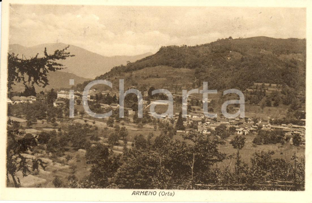 Cartolina originale da collezione 1930 ca ARMENO NO Veduta panoramica dell abitato Cartolina postale FP NV 1