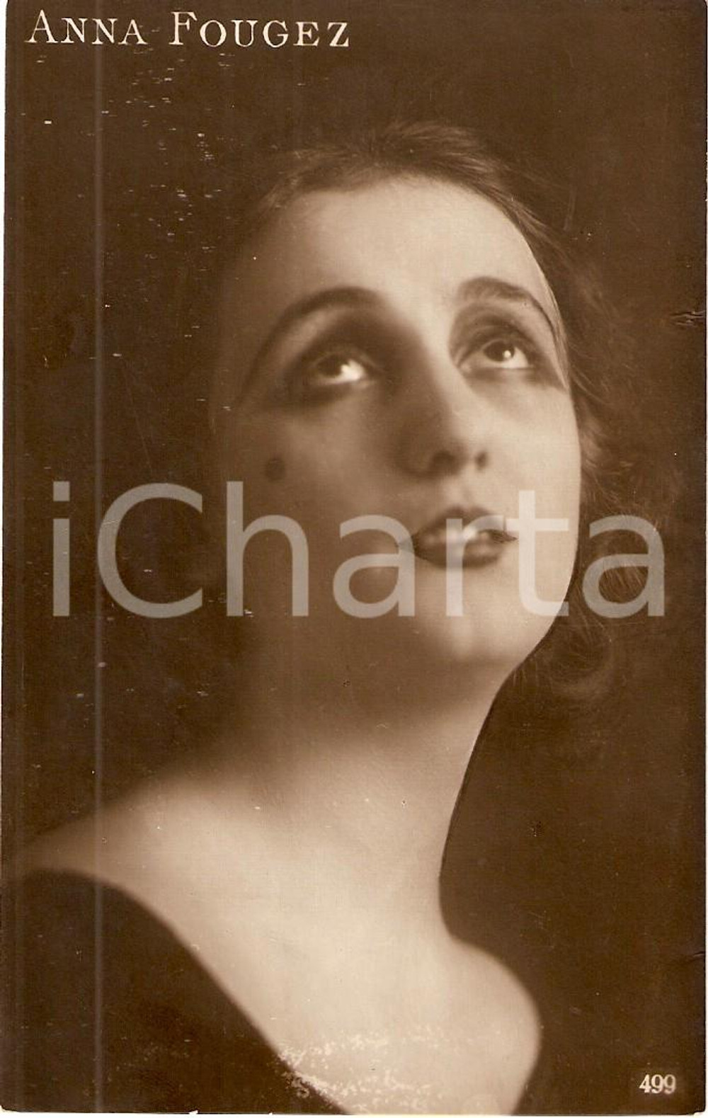 Cartolina originale da collezione 1920 ca CINEMA Attrice Anna FOUGEZ Ritratto Cartolina FP NV 1