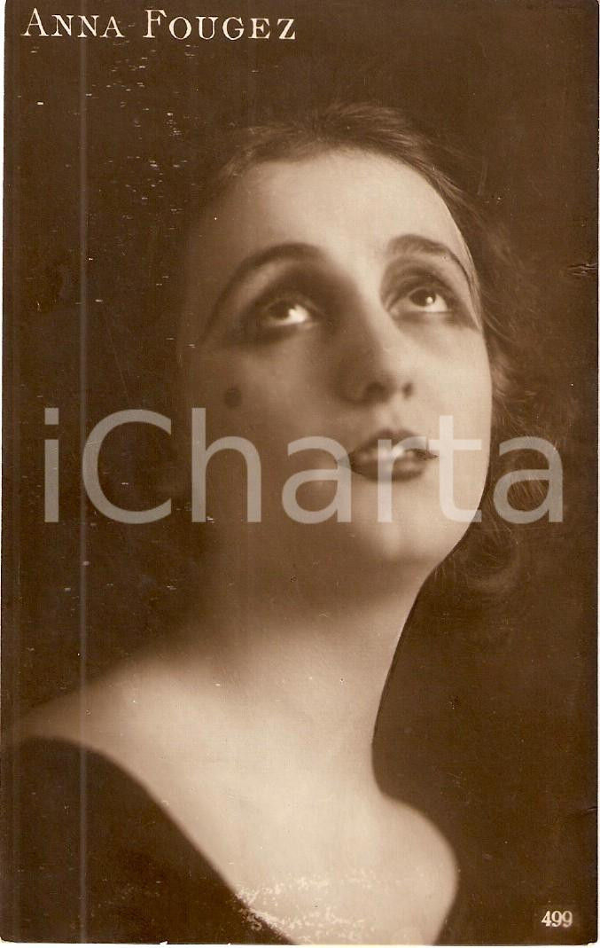 Cartolina originale da collezione 1920 ca CINEMA Attrice Anna FOUGEZ Ritratto Cartolina FP NV 1
