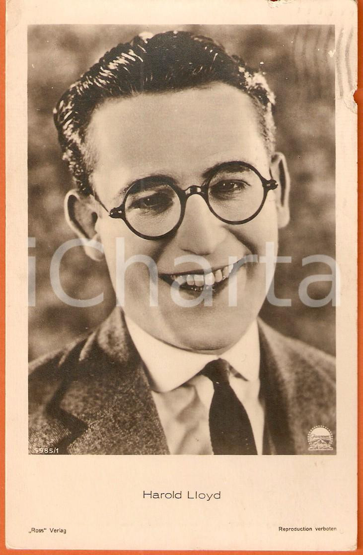 Cartolina originale da collezione 1935 CINEMA Actor Harold LLOYD Portrait PARAMOUNT Cartolina FP VG 1