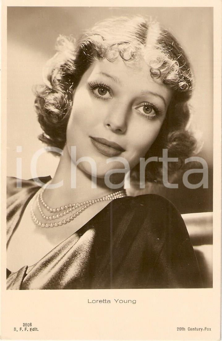 Cartolina originale da collezione 1937 CINEMA Attrice Loretta YOUNG Ritratto 20th CENTURY FOX Cartolina FP NV 1