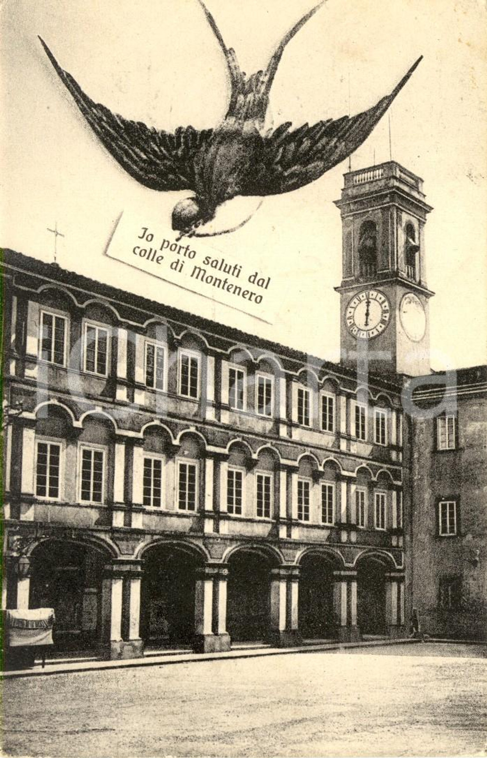 Cartolina originale da collezione 1915 ca LIVORNO Santuario MADONNA delle GRAZIE di MONTENERO Cartolina FP VG 1
