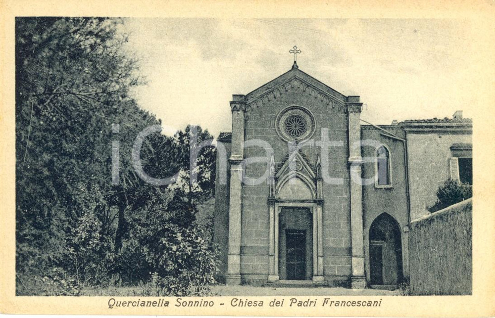 Cartolina originale da collezione 1930 ca LIVORNO Chiesa dei padri francescani a QUERCIANELLA SONNINO FP VG 1