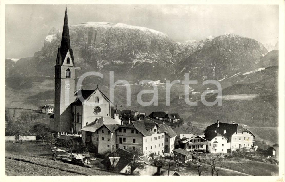 Cartolina originale da collezione 1954 RENON / RITTEN BZ La frazione AUNA DI SOTTO verso il monte SCILIAR FP VG 1