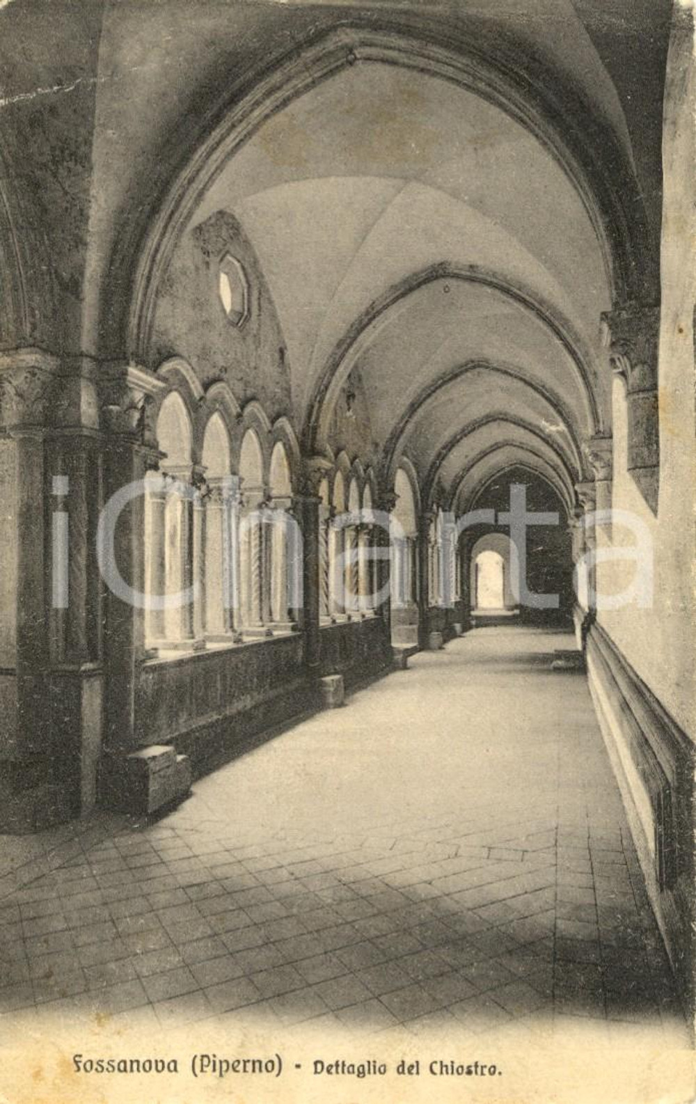 Cartolina originale da collezione 1911 PRIVERNO LT Chiostro dell Abbazia di FOSSANOVA Cartolina postale FP VG 1