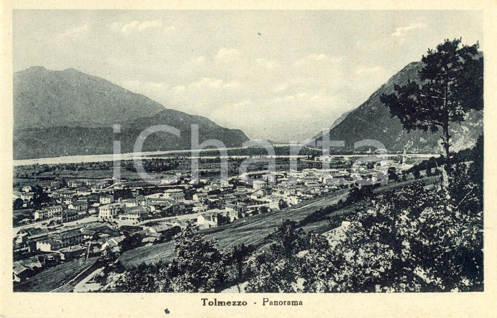 Cartolina originale da collezione 1930 ca TOLMEZZO UD Veduta panoramica dell abitato Cartolina postale FP NV 1