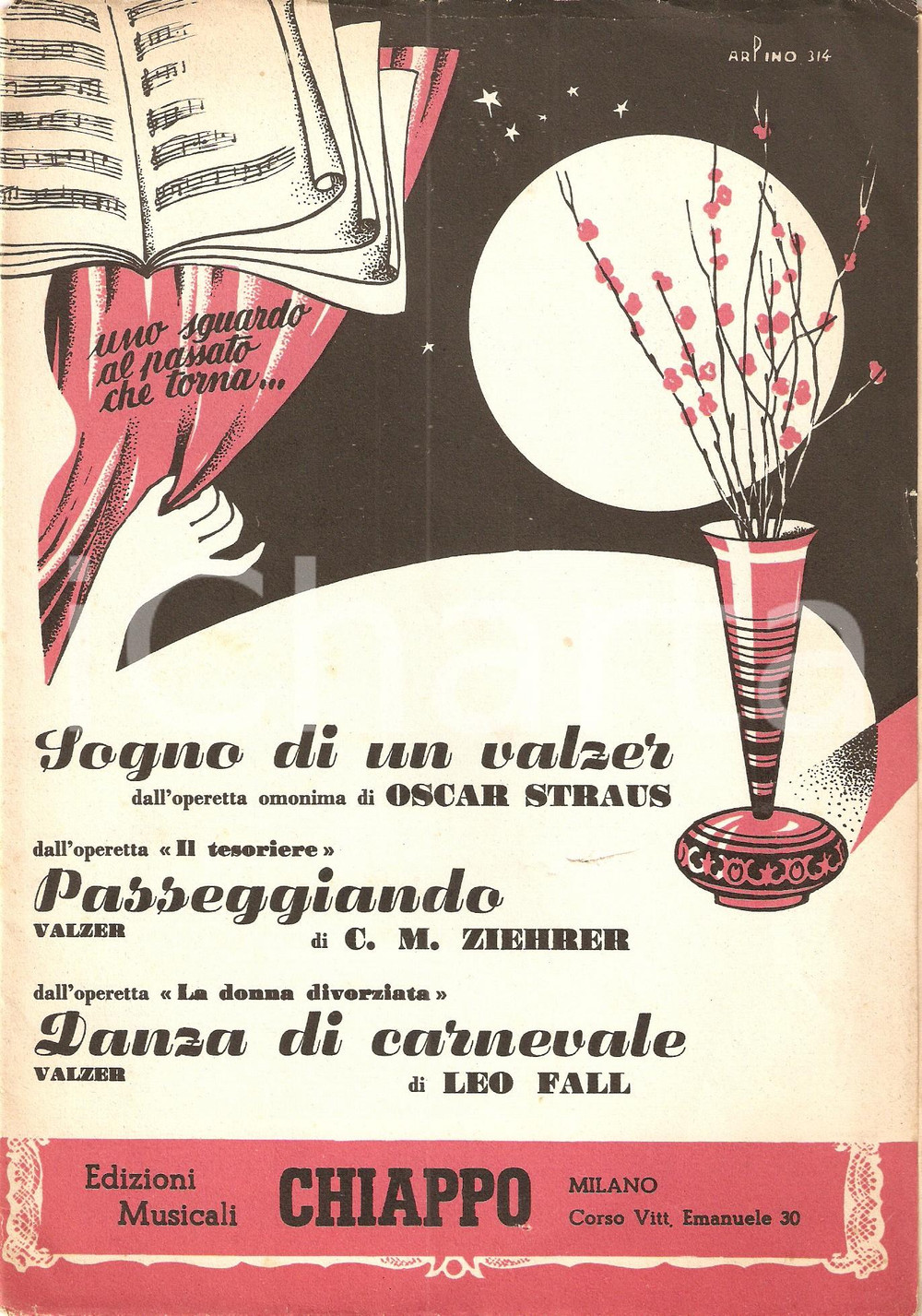 Oggetto da collezione cartaceo 1962 OPERETTA Sogno di valzer Oscar STRAUS Danza Carnevale Leo FALL Spartito 1
