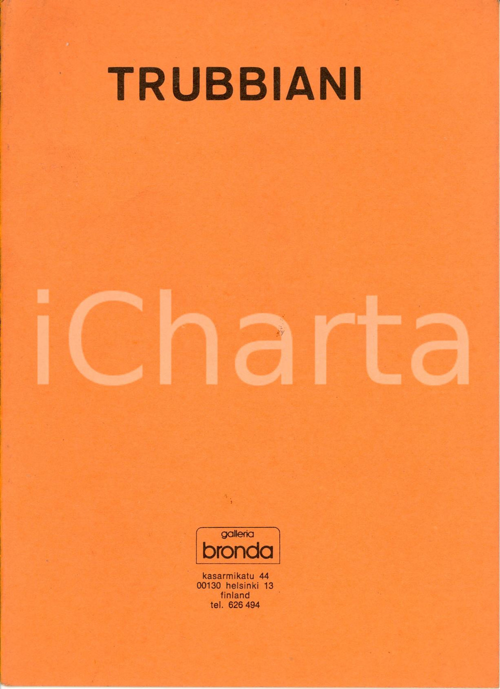 Libro, pubblicazione d epoca 1978 HELSINKI Galleria BRONDA Valeriano TRUBBIANI Uusia Etsauksia ZAVATTINI 1