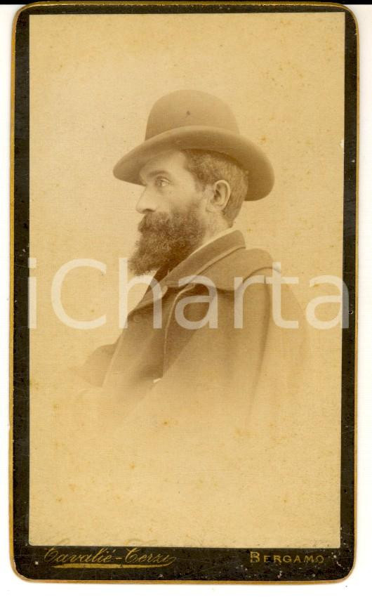 Fotografia d epoca originale 1890 ca VENEZIA Ritratto maschile con il cappello Foto CAVALIE TERZI 1