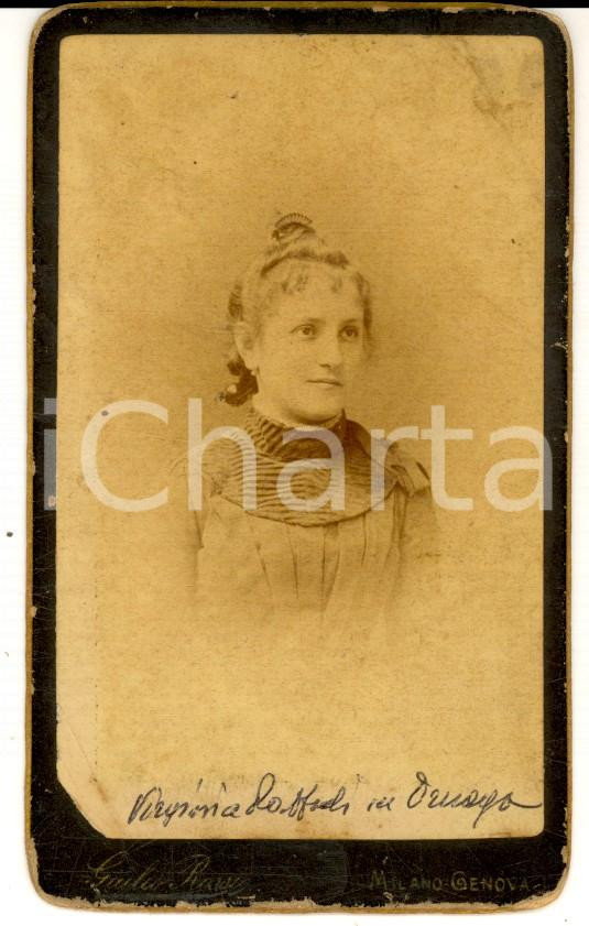 Fotografia d epoca originale 1890 ca MILANO Ritratto di Virginia RAFFAELLI ORNAGHI  Foto Giulio ROSSI 1