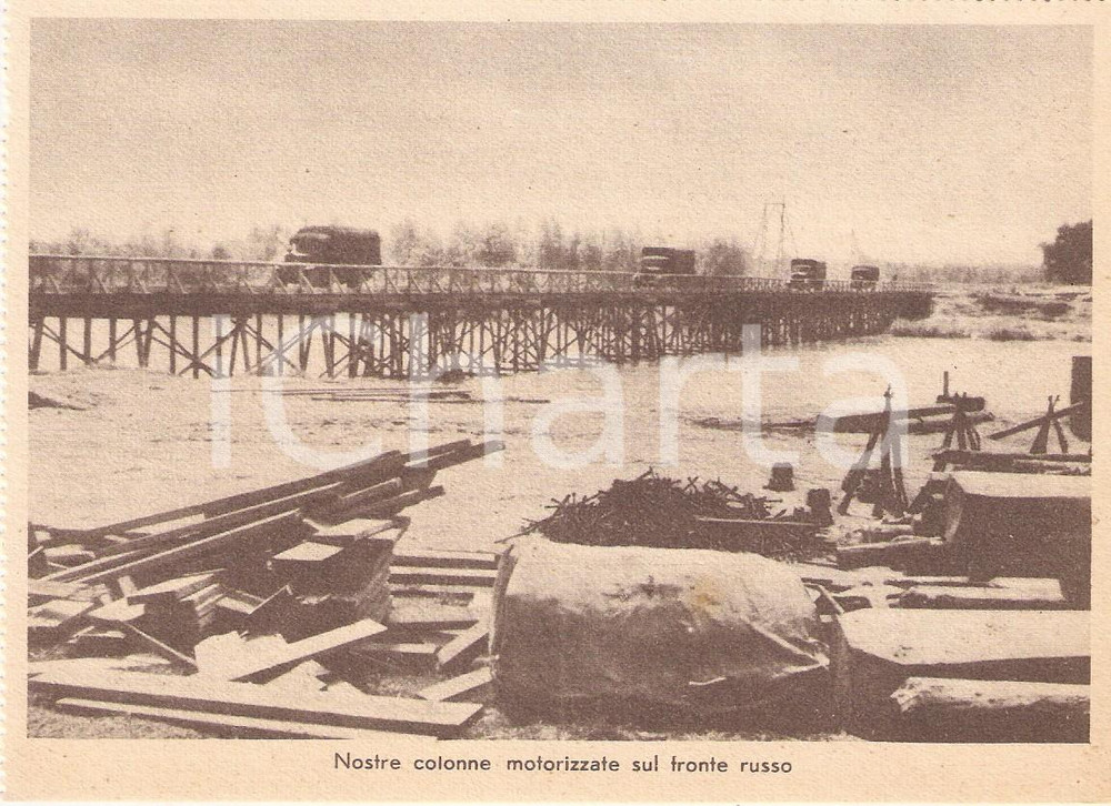 Cartolina originale da collezione 1940 ca WW2 Nostre colonne motorizzate sul FRONTE RUSSO Cartolina FG NV 1