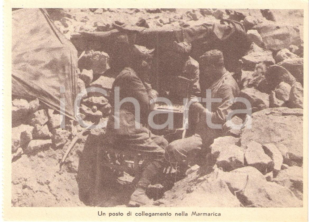 Cartolina originale da collezione 1940 ca MARMARICA LIBIA WW2 Postazione radio dell esercito Cartolina FG NV 1