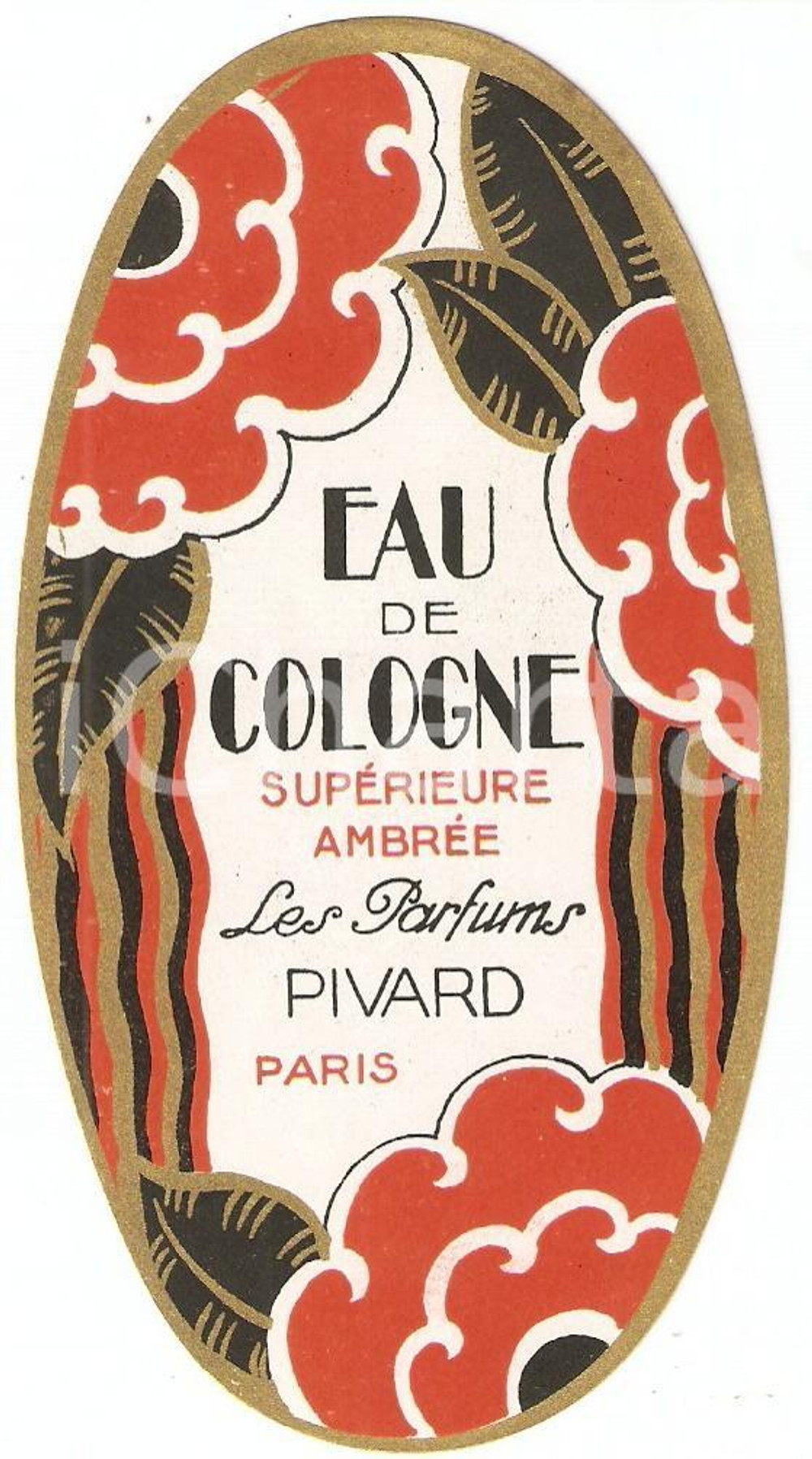 Materiale pubblicitario d’epoca 1950 ca PARIS Parfums PIVARD Eau de cologne Supérieure ambrée Etichetta 1 1