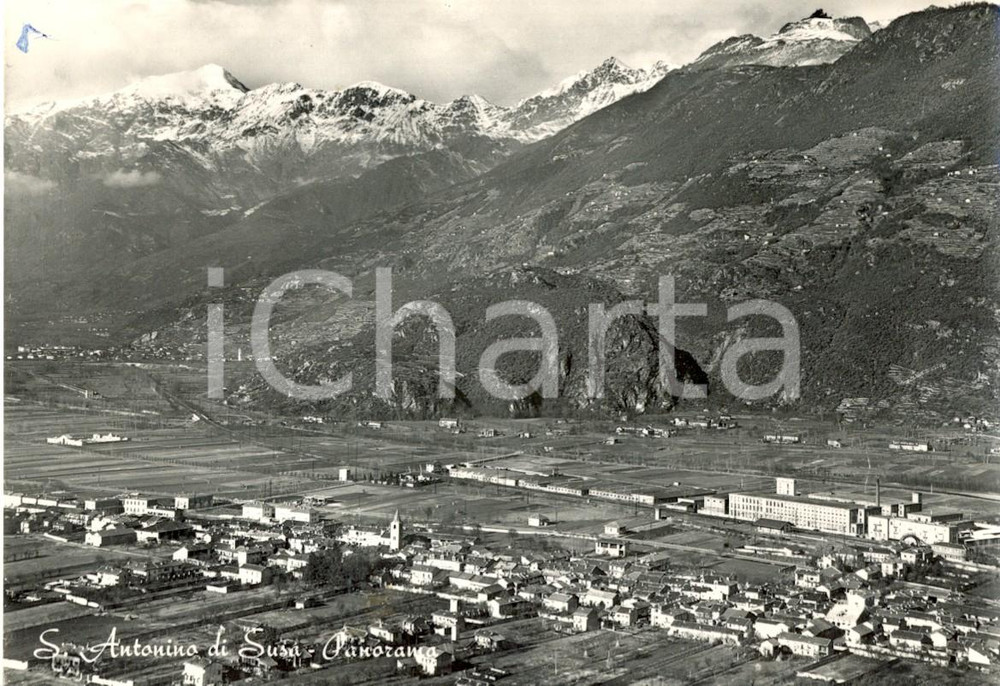 Cartolina originale da collezione 1954 SANT ANTONIO DI SUSA TO Panorama della valle e della cittÃ  FG VG 1