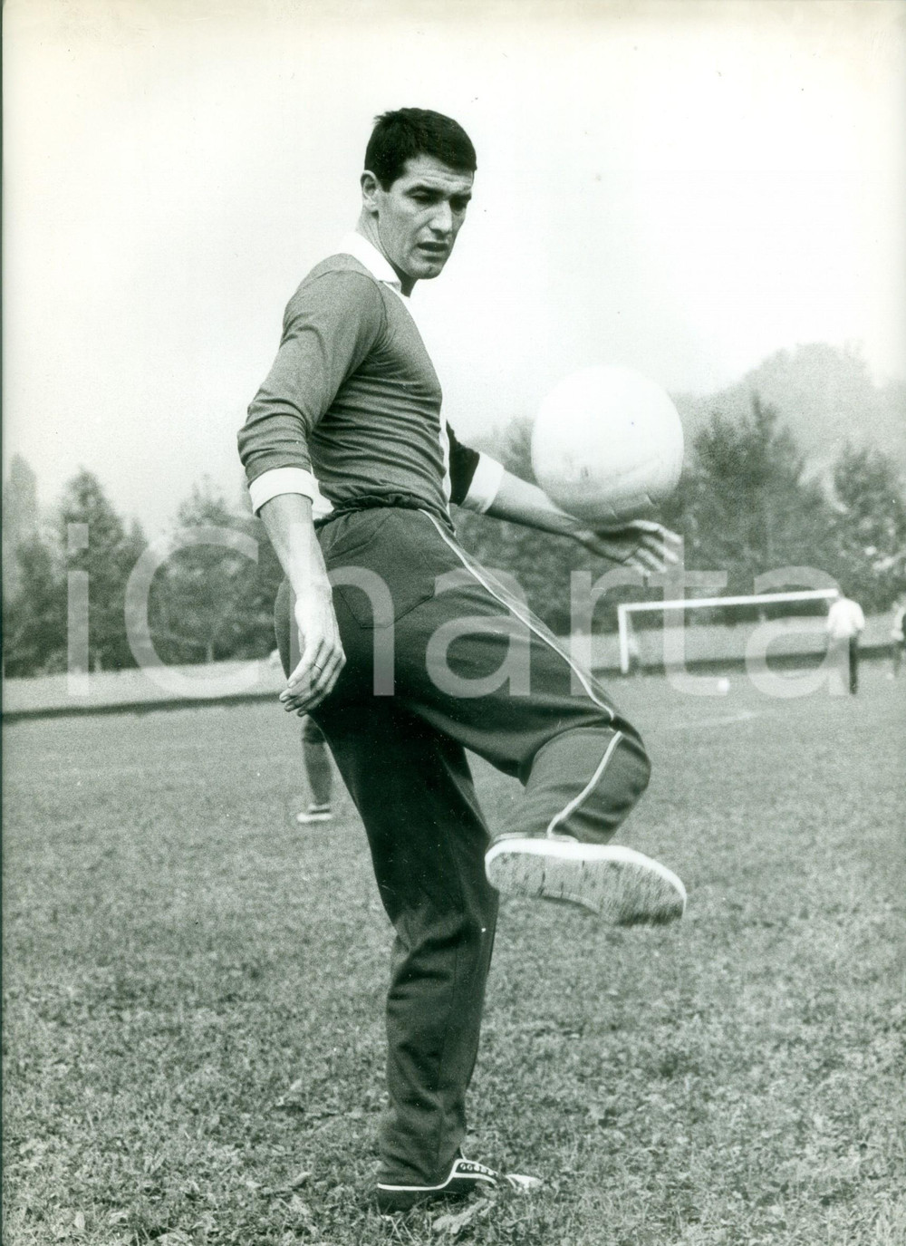 Fotografia d epoca originale 1970 RUSSIA Calcio TORPEDO MOSCA Calciatore Valerij VORONIN durante allenamento 1