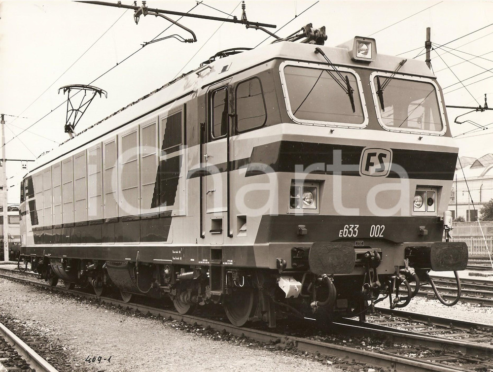 Fotografia d epoca originale 1980 ca FERROVIE STATO Locomotiva FS E633 002 Fotografia 1