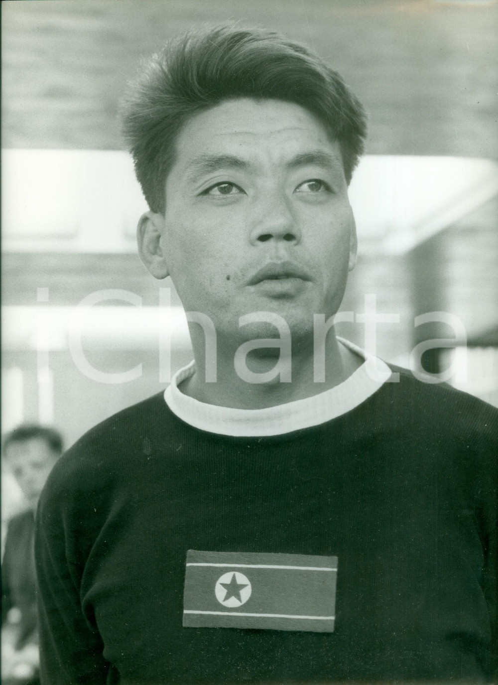 Fotografia d epoca originale 1966 MIDDLESBROUGH UK Mondiali CALCIO  ITALIA  COREA Calciatore Ri KEUN HAK 1