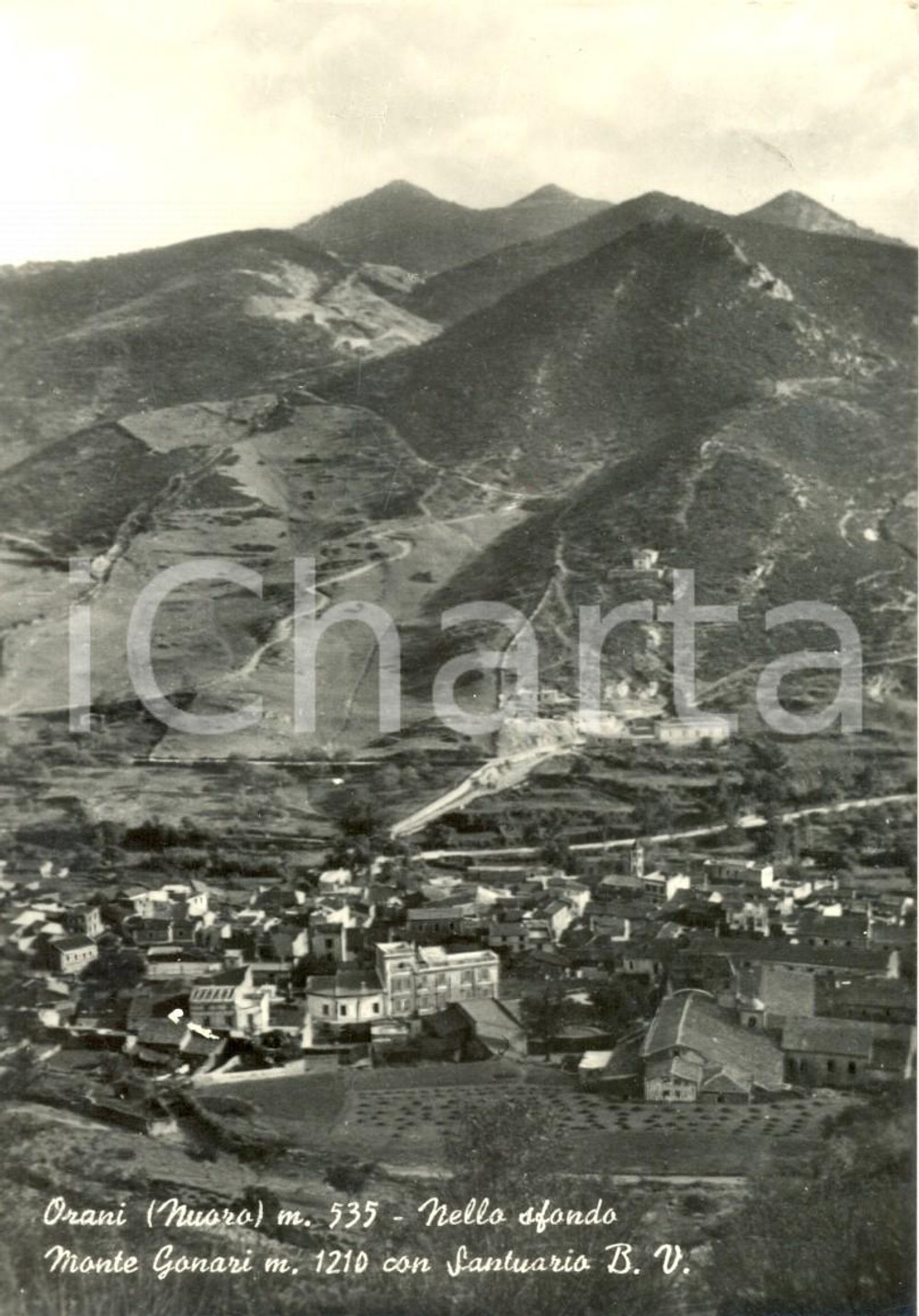 Cartolina originale da collezione 1956 ORANI NU Monte GONARE e Santuario della BEATA VERGINE D ITRIA FG VG 1